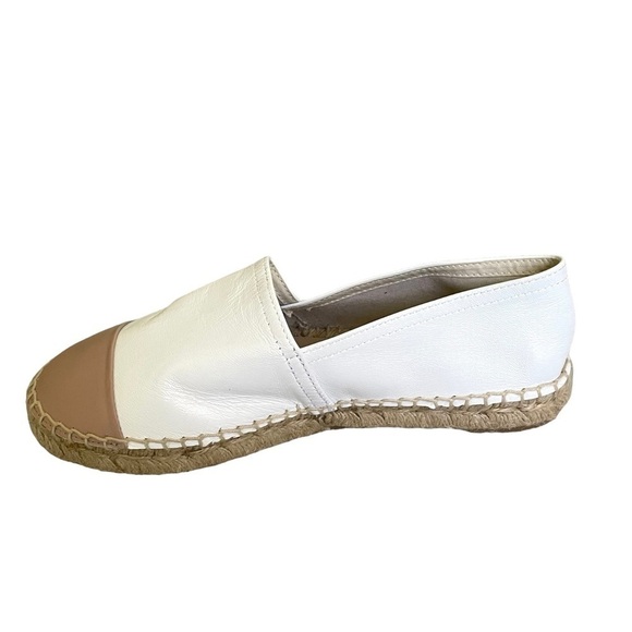 Aldo Leather Slip-On Espadrilles Shoes Made In Spain  White Tan 8.5 - Picture 13 of 16